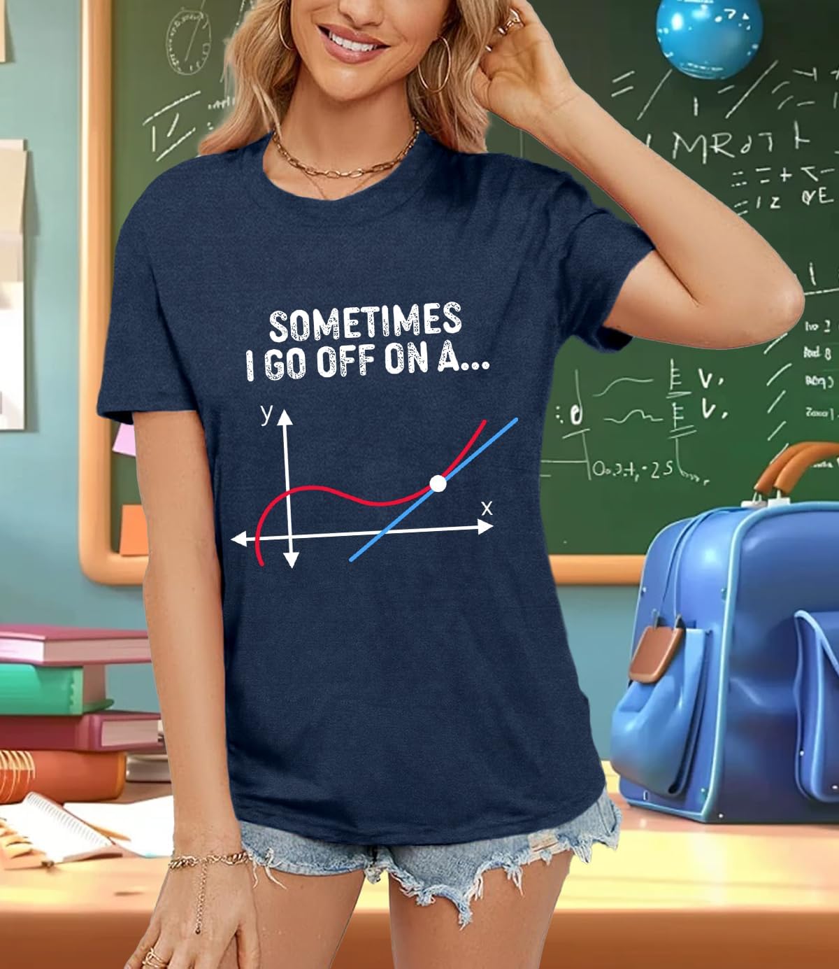 Womens Teacher Shirts Math Teacher T-Shirt Teaching Tee Top - Image 3