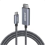 Anker HDMI Câble,4K@60Hz HDR USB C à HDMI Câble,Ultra-Fast Nylon-Brided avec blindage avancé,Thunderbolt 5/4/3 Compatible,pour MacBook,iPad,iPhone,HD TV,et plus(6FT,Noir)