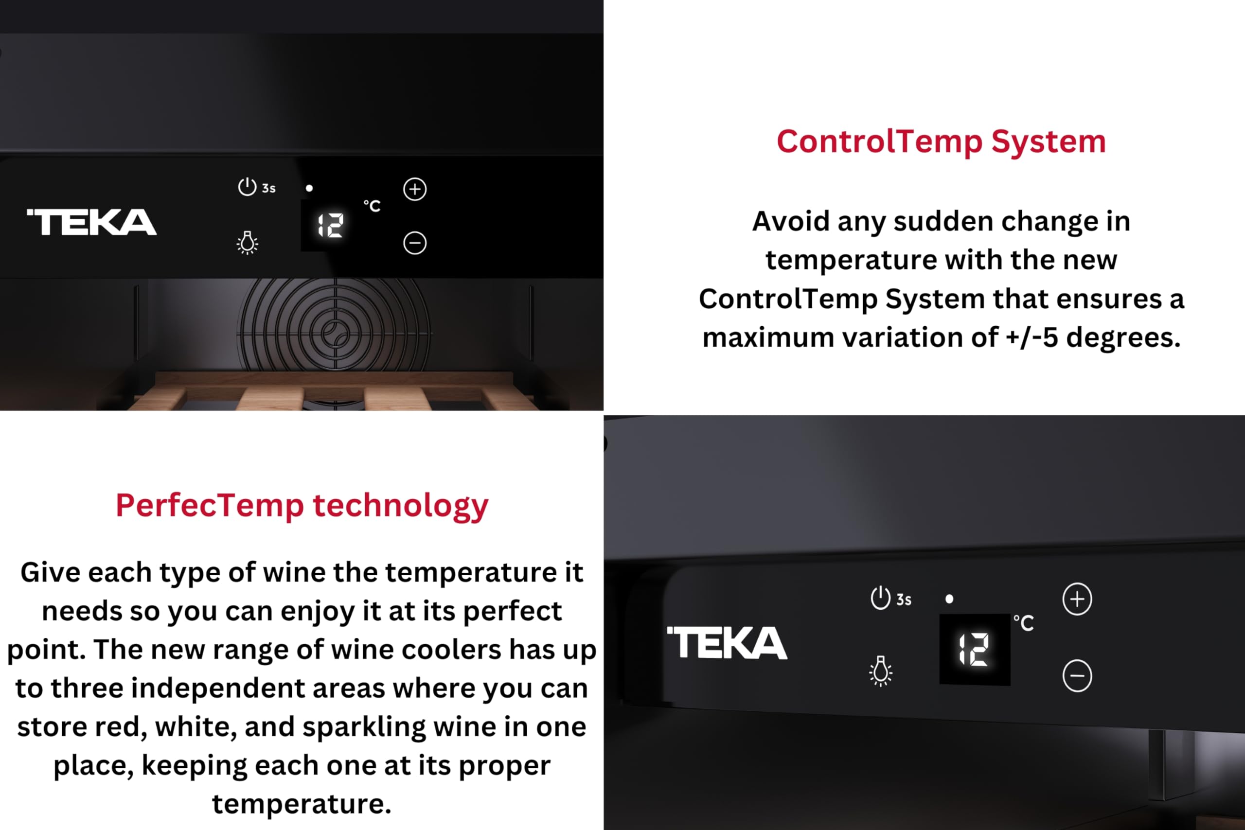 Teka - Vinoteca - Enfriador de vinos independiente con capacidad para 20 botellas y control de temperatura ajustable - Modelo Sommelier RVU 10020 GBK