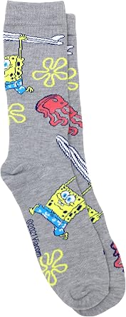 Nickelodeon SpongeBob SquarePants Novelty Character Crew Socks for Men