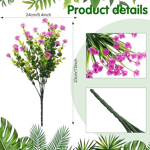 Miniatura 9 de WILLBOND Flores artificiales para exteriores, resistentes a los rayos UV, arbustos artificiales a granel para colgar jardineras, porche, ventana,
