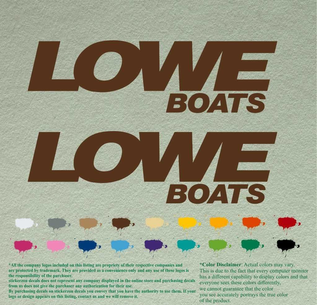 Pair of Lowe Boats Compatible Replacement Decals Vinyl Stickers Boat Outboard Motor Set of 2 (18", Black 070)