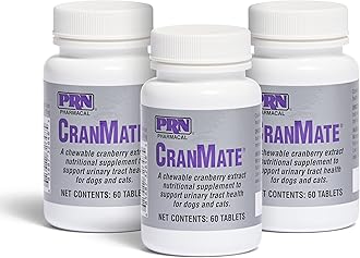 PRN Pharmacal CranMate Cranberry Supplement - Chewable Cranberry Extract Nutritional Supplements for Dogs & Cats - 60 Chew Tabs (3 Pack)