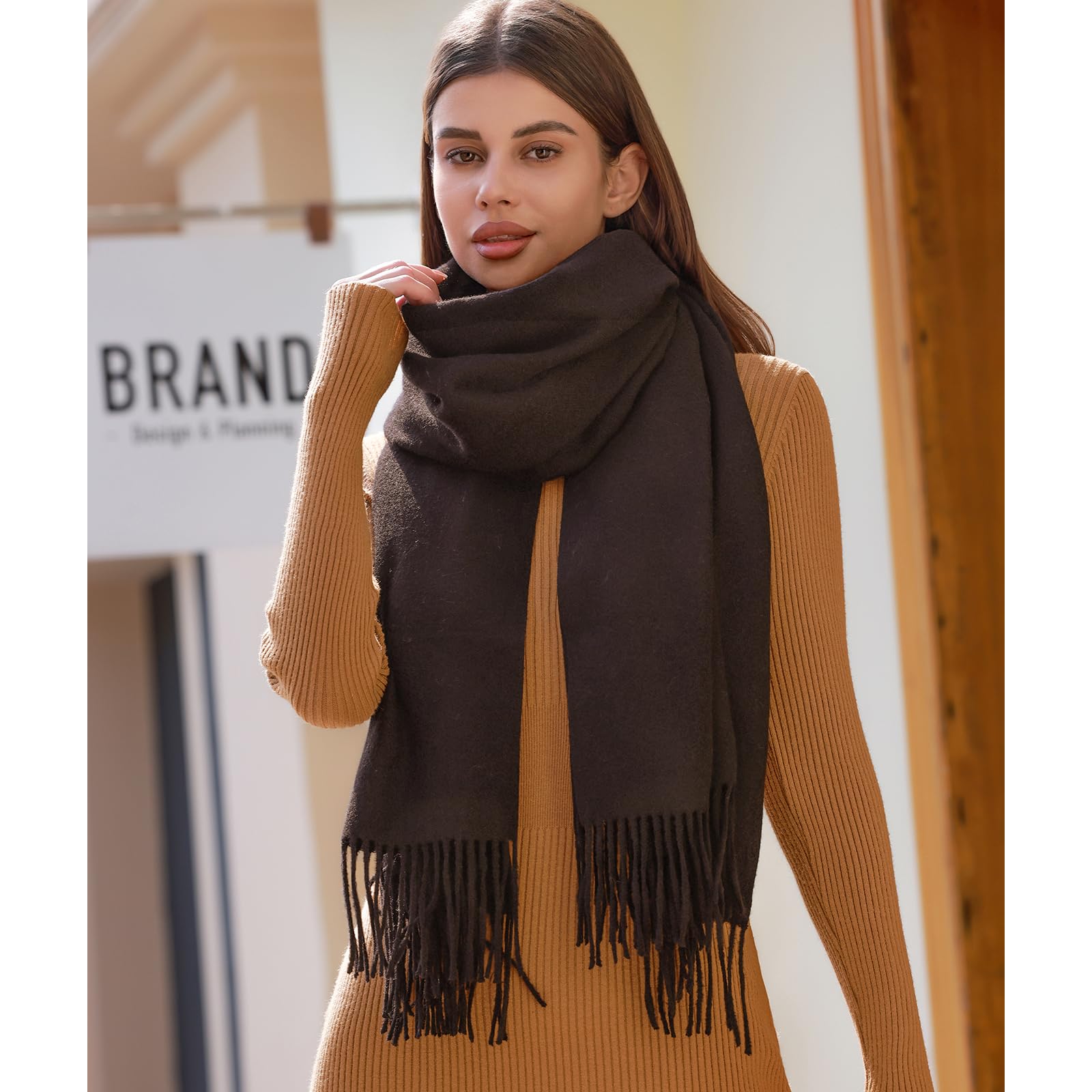 RIIQIICHY, Sciarpa da donna calda e invernale, per matrimoni, adatta come pashmina, scialle, mantella e coperta