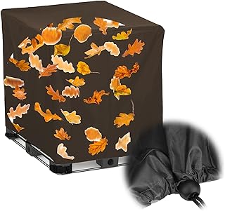 Cubierta para Tanque de Cisterna, Impermeable Fundas Protectora para Depósito de Agua 300/600/800/ 1000 Litros con Cordón Ajustable,Funda para Cubierta Ib(Size:300L : 81*61*100CM,Color:marrón)
