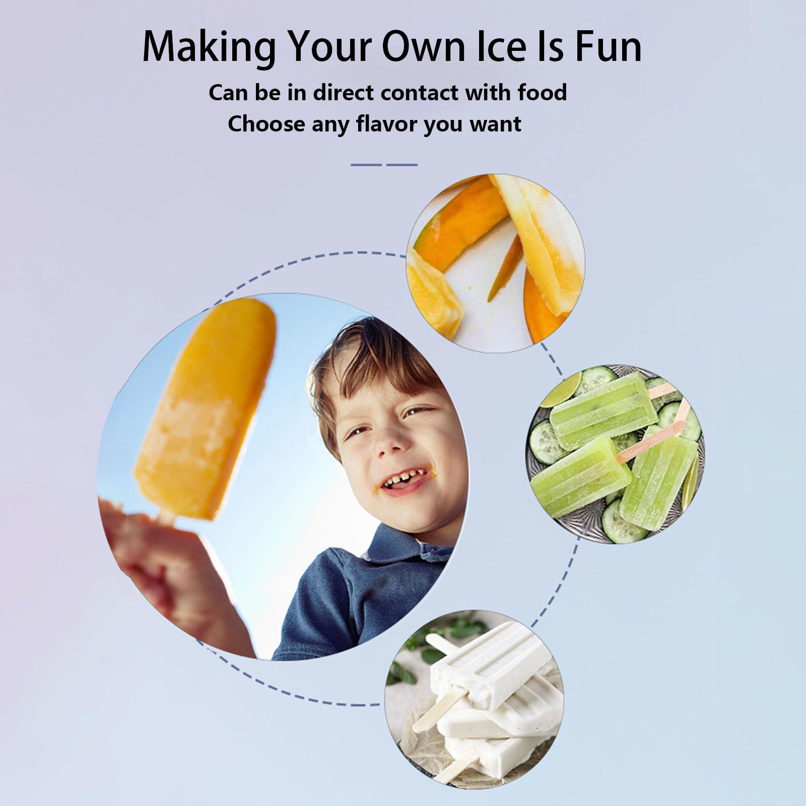 Juego de 40 moldes de acero inoxidable con 100 varillas para el hogar, cocina y tienda de postres, ideal para dulces congelados