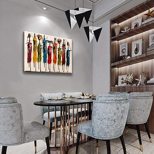 Miniatura 3 de Biuteawal Arte de pared afroamericano, decoración de mujer india, pinturas fotográficas, obras de arte decorativas abstractas para el hogar,