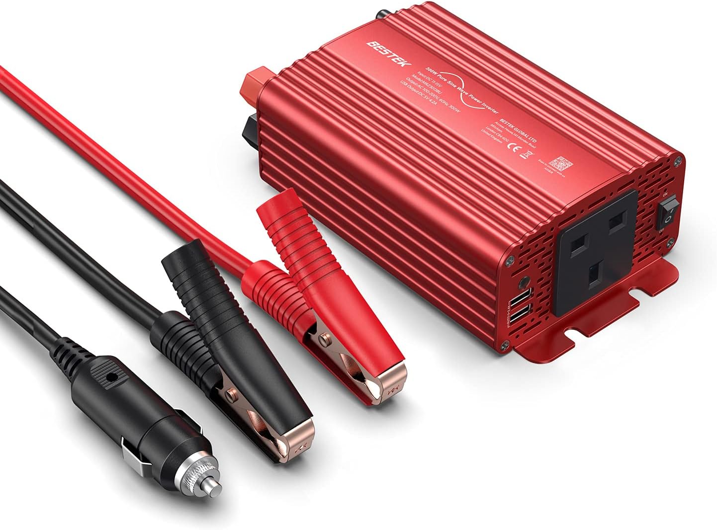 BESTEK 300W Power Inverter (Red)