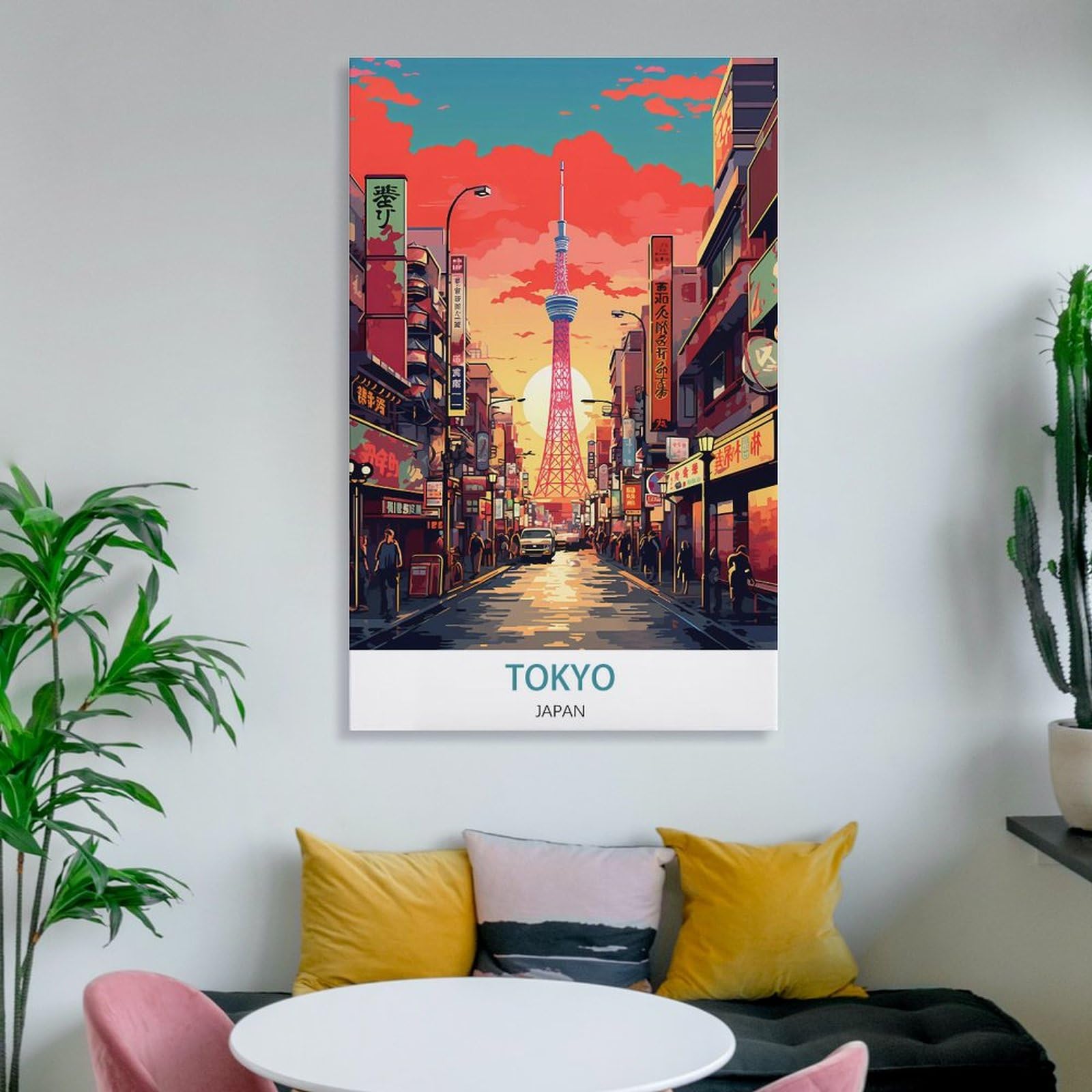 Affiche Vintage Tokyo Japon Sur Toile 50x75 Cm - Décoration Murale Salon Ou Chambre - Style Voyage Rétro