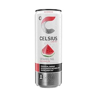 CELSIUS Sparkling Watermelon, Functional Essential Energy Drink, 12 Fl Oz (Pack of 24)