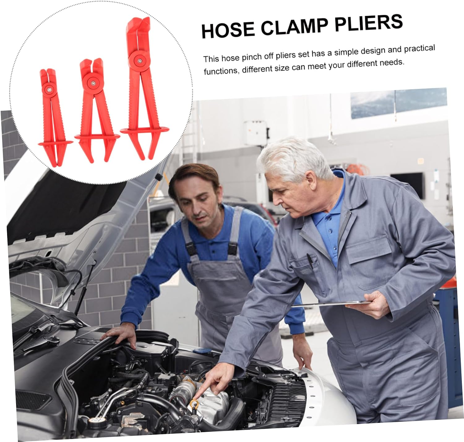 3pcs Automotive Hose Pliers Ergonomic Hose Clamp Tools for Radiator Brake Lines Compact Design Smooth Jaws for Easy Repairs and Maintenance