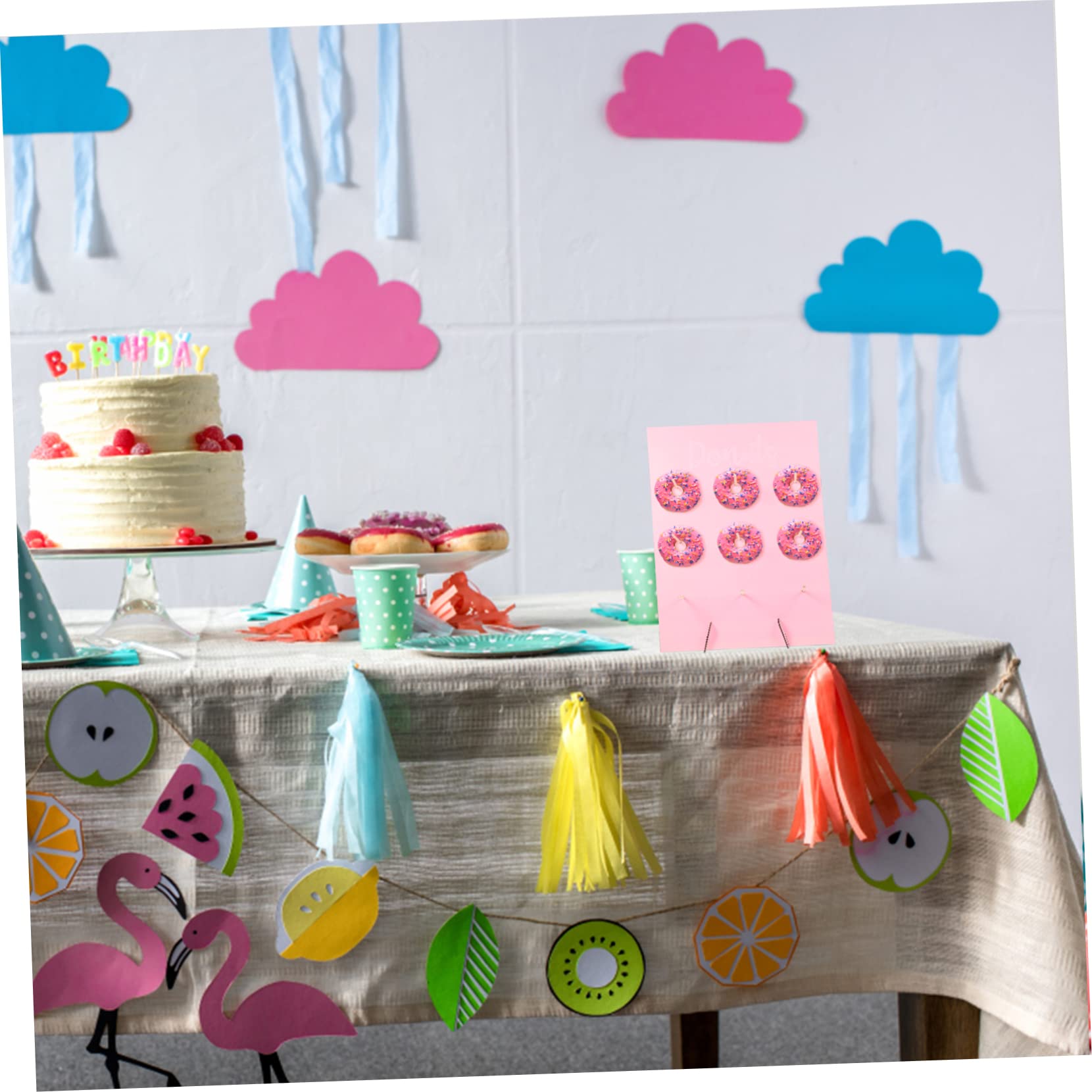 BESTonZON 2pezzi Espositore Legno Per Ciambelle Stand Decorativo Per Feste Di Compleanno e Shower Stabile e Dal Design Elegante Per Rivelare Genere Del