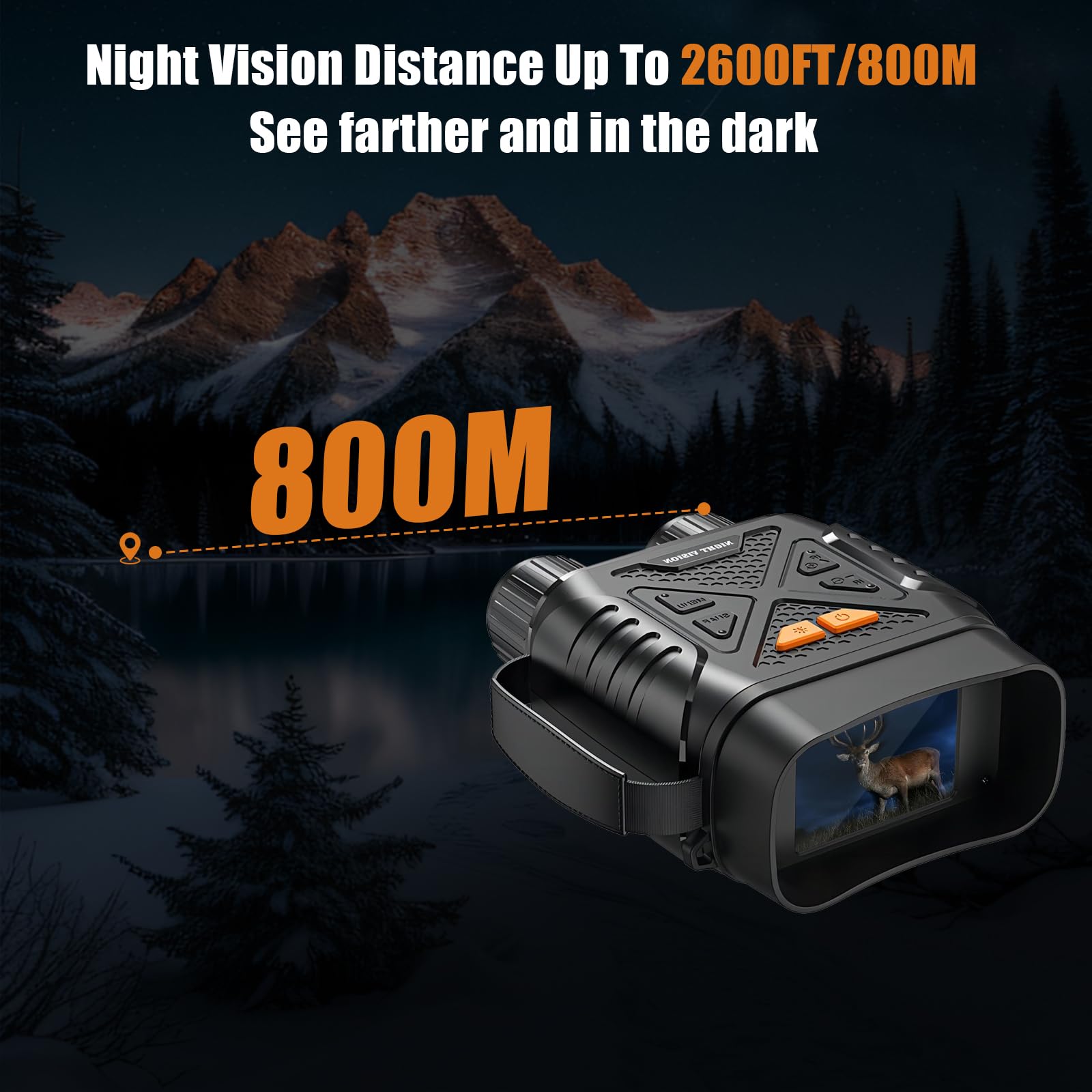 Binocolo Visione Notturna,Binocolo ad Infrarossi a Colori per Adulti,10x Zoom Digitale, HD20MP Visione Notturno Digitale Infrarossi con 2.8"TFT HD LCD, Archiviazione Foto e Video Tramite