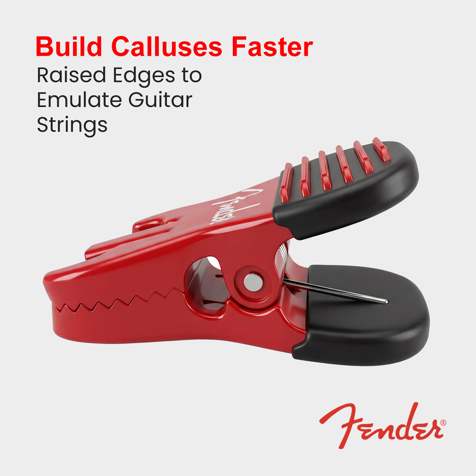 FENDER Patented Callus Builder & Finger Strengthener – 8-lb Resistance Finger Exerciser for Guitar, Bass & Violin – Guitar Finger Trainer & Grip Strength Tool – Ideal Guitar & Bass Accessories
