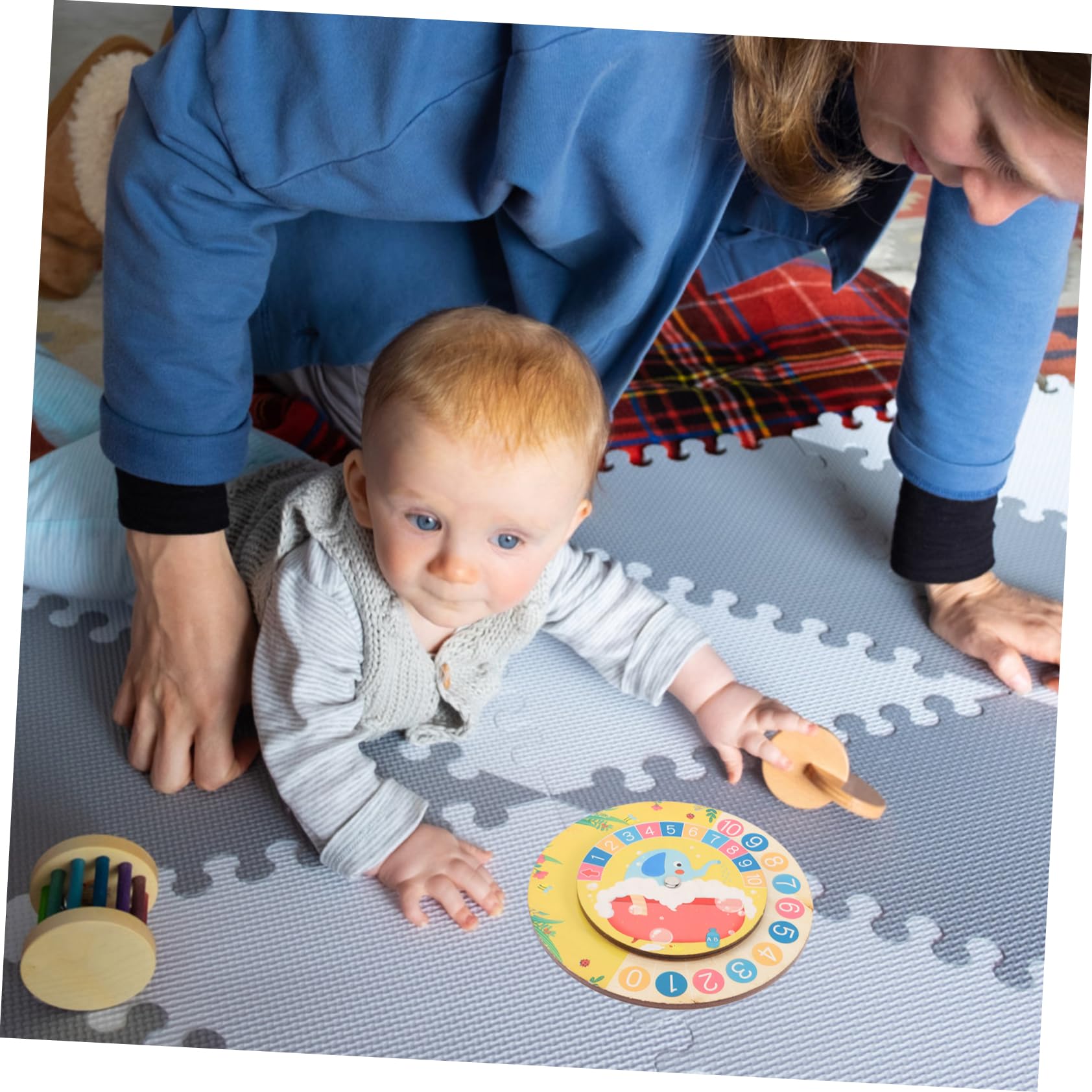 Alipis Clocks for Kids Learning Clock Teaching Clock Wooden Time Learning Clock Math Teaching Tool for Kids Decorative