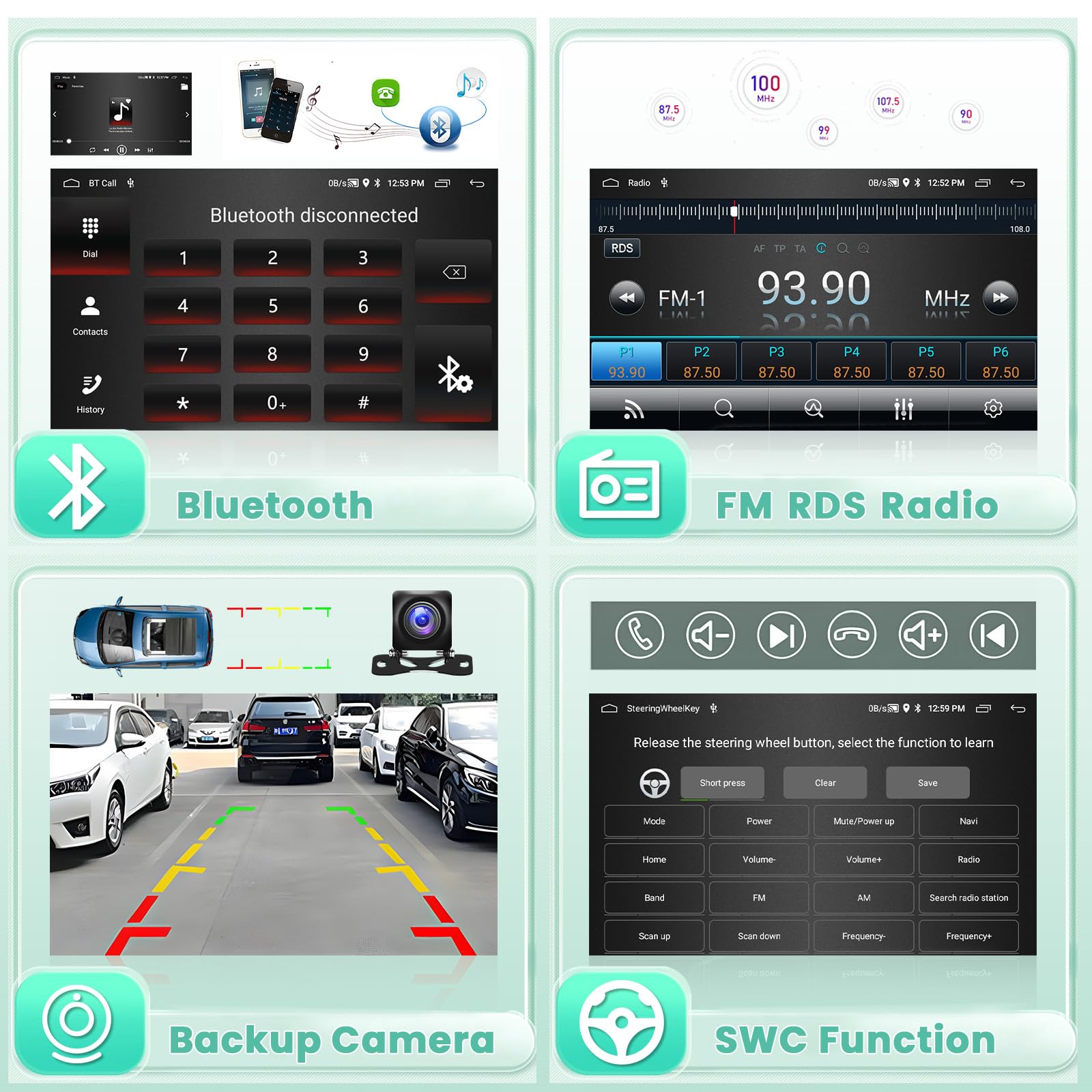 Hodozzy Autoradio Android 2GB 64GB pour Toyota Yaris/Vizi 2005-2011 Radio avec Carplay sans Fil Android Auto, Poste Radio Voiture écran Tactile 9 Pouces GPS, Bluetooth, WiFi, FM RDS, BT/SWC/DSP 2 Din