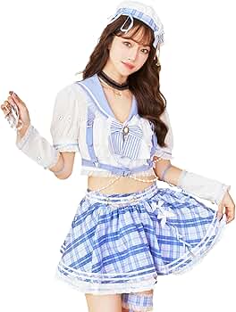 Malymoon マリームーン サマーチェックハーネスマリン コスプレ 夏 Amazon.co.jp: [Malymoon] マリン コスプレ セーラー 水兵