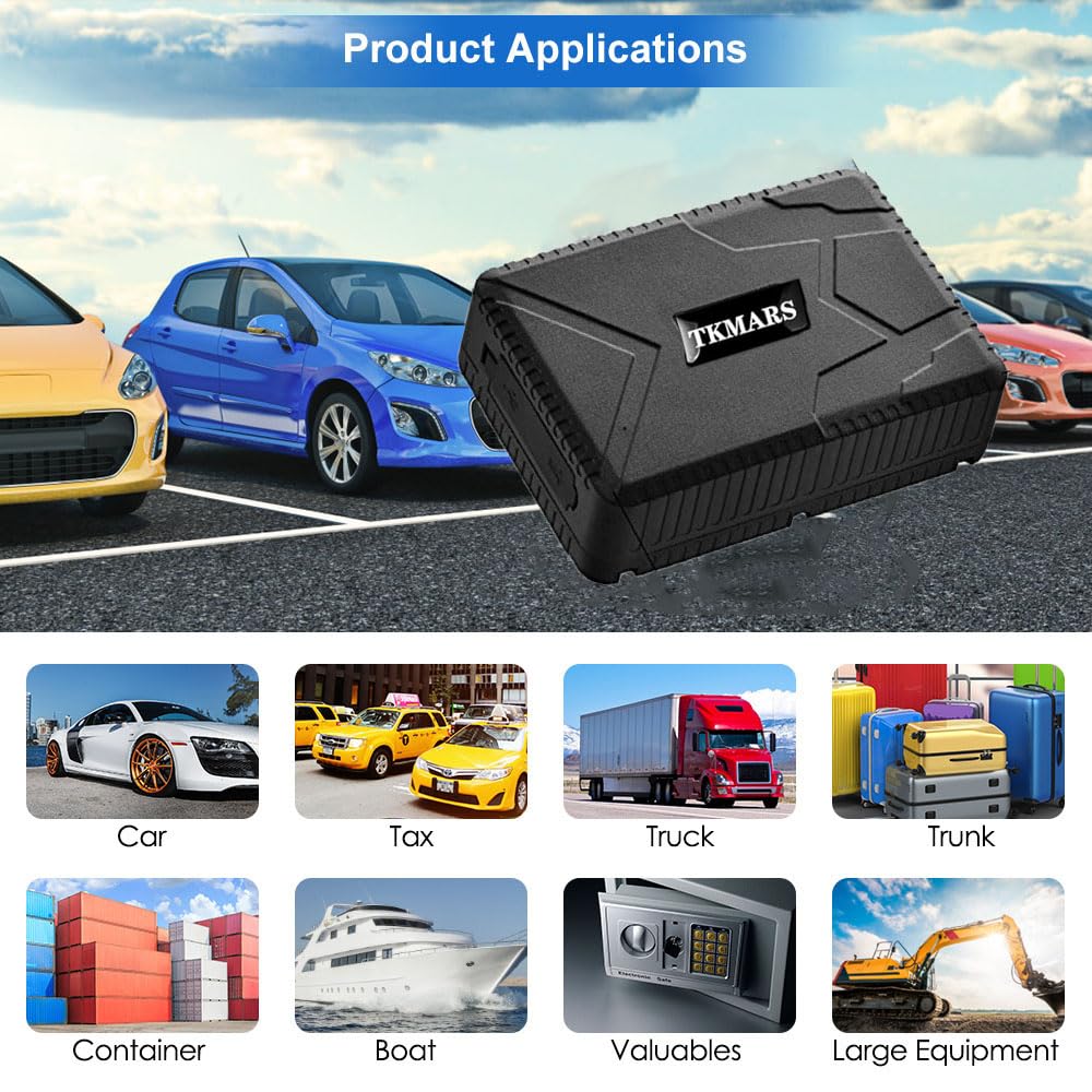 TKMARS Localizador GPS para Coche, 4G 7800 mAh Impermeable GPS Tracker, Recargable Seguimiento Tiempo Real Rastreador GPS con Imán ser Utilizado en Coche, Anciano, Niños, Mascota