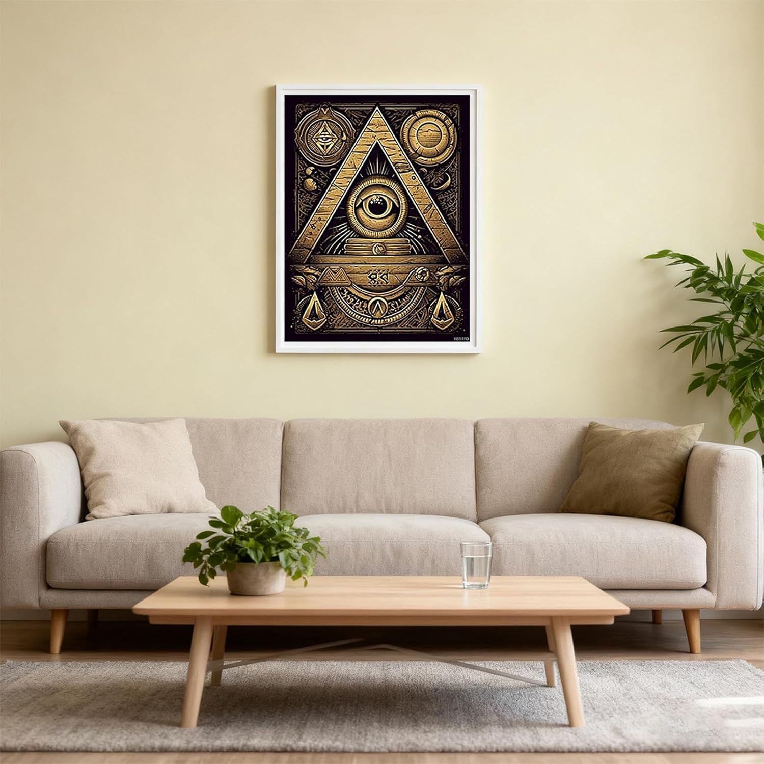 YEEIFFD Diamond Art Painting Kits for Adults, Masonic Freemason Logo 5D Diamond Art Kits for Beginner DIY Diamond Dots Crystal Craft Kits for Home Wall Decor 12x16 inch