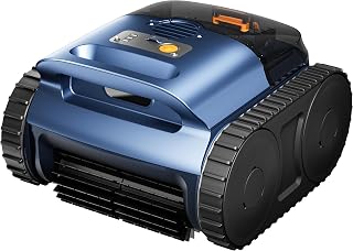 RERIOU Cordless Robotic Pool Vacuum: Track Drive, Sonar Navigation, 180W Motors, Wall Climbing, 150-Min Battery for 2150 Sq Ft Pools