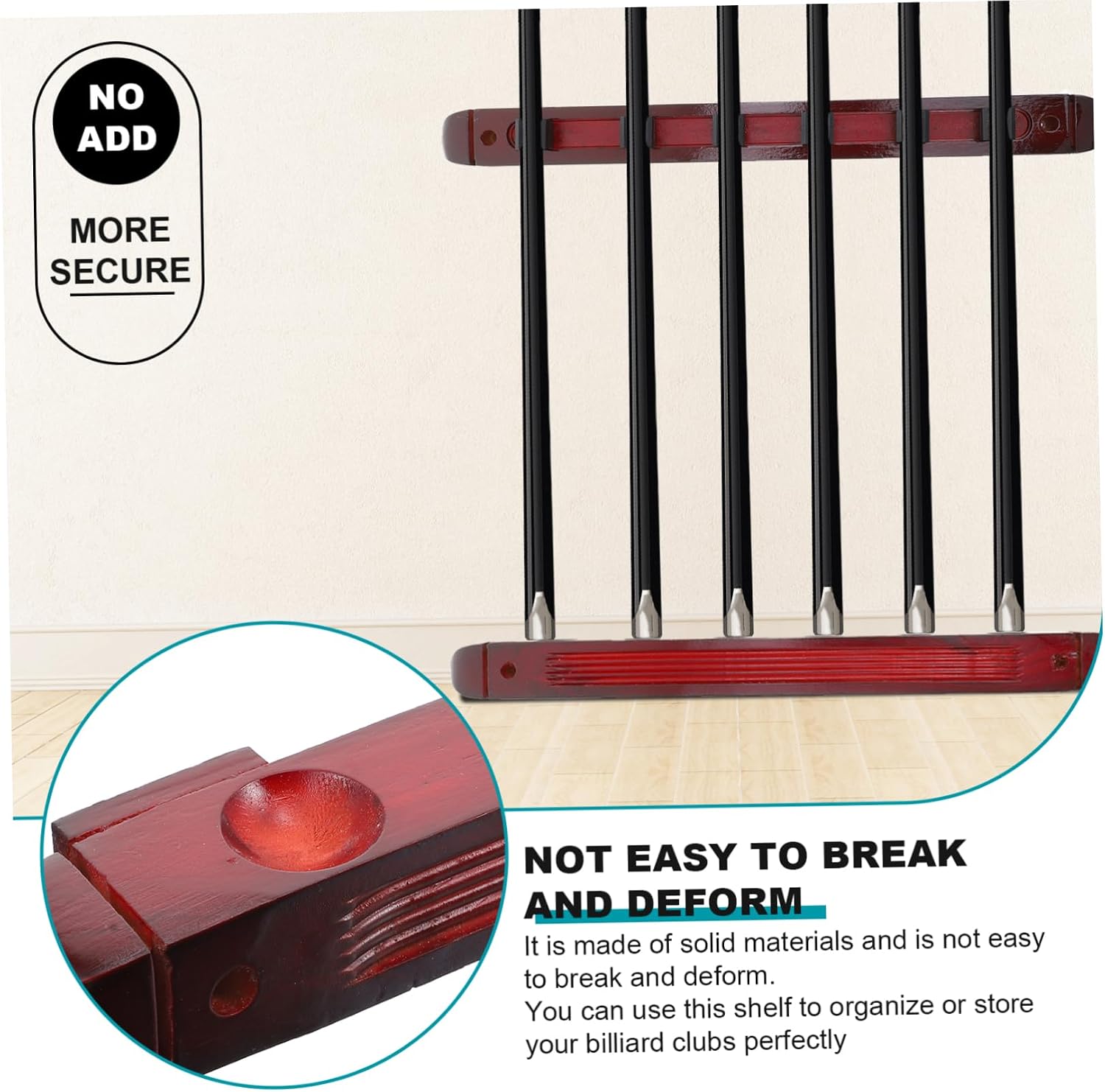 balacoo Wooden Billiard Cue Stand Pool Stick Mount Billiards Pool Cue Display Rack