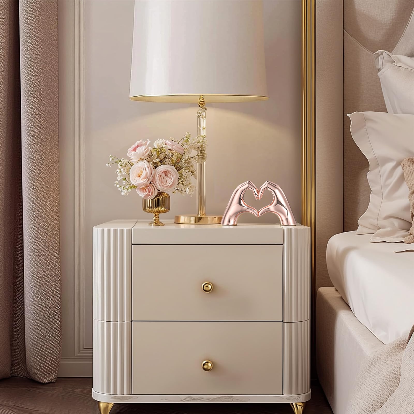 LCCCK Décoration en Forme de cœur Rose pour Salon, Chambre à Coucher, bibliothèque, Table Basse, Statue esthétique et Sculpture bohème