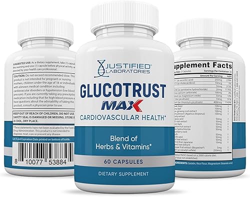 Miniatura 6 de Justified Laboratories Glucotrust Max 1295MG Formula Suplemento Píldoras 60 Cápsulas