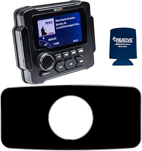 MB Quart GMR-LED Radio impermeable con Stinger SEADASH3B Universal Marine 3Radio Dash Kit - Negro