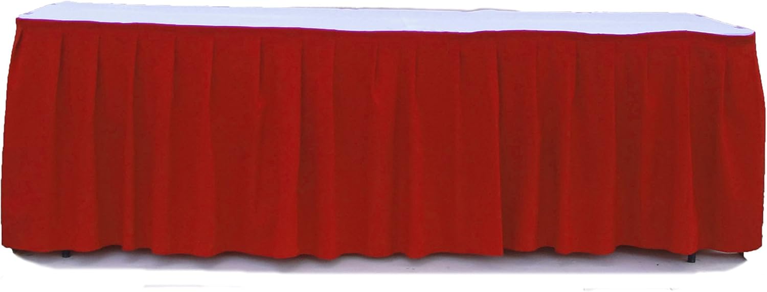 Table Skirt 17' Red Polyester