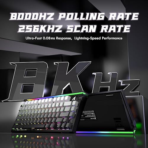 Miniatura 3 de Interruptor magnético de teclado de disparo rápido ATTACK SHARK R85 HE con caja de luz personalizada, teclado mecánico con cable del 75%, tasa de