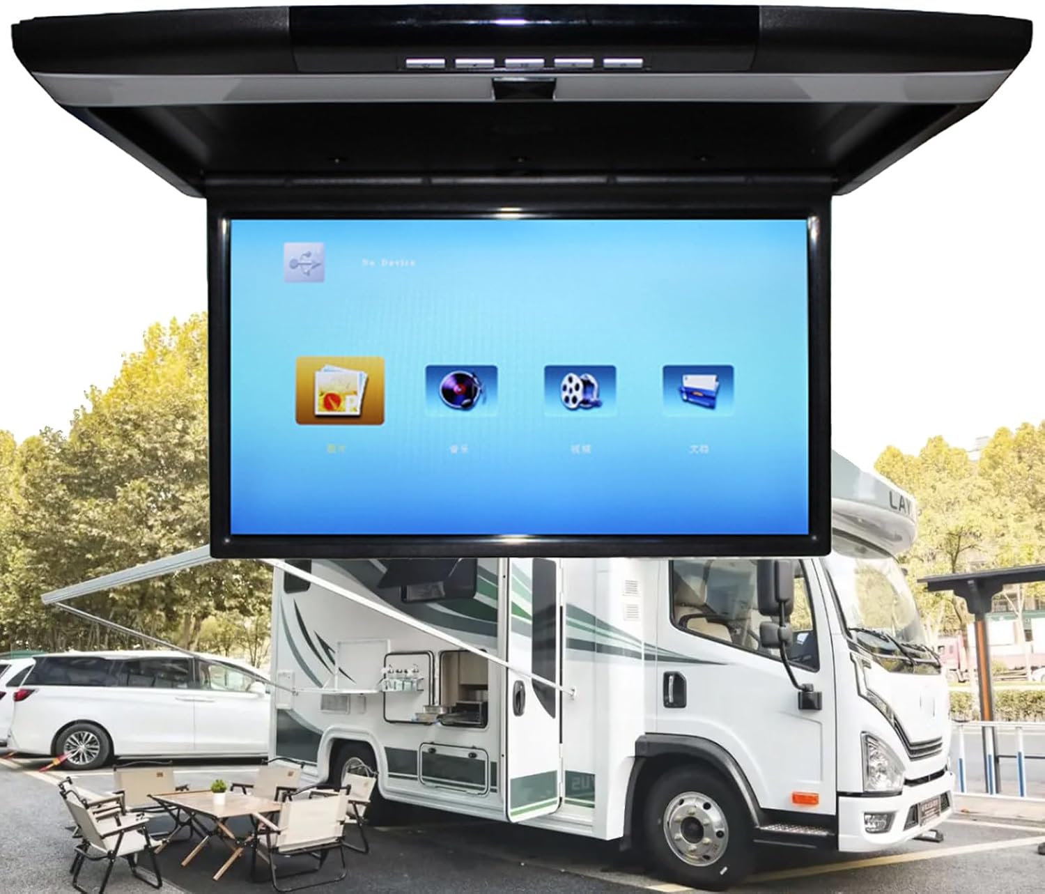 17.3 inch Car Overhead Flip Down Monitor Screen Display,Back Seat Player,HD Cars Heads Up Display,with Remote Control (Black)