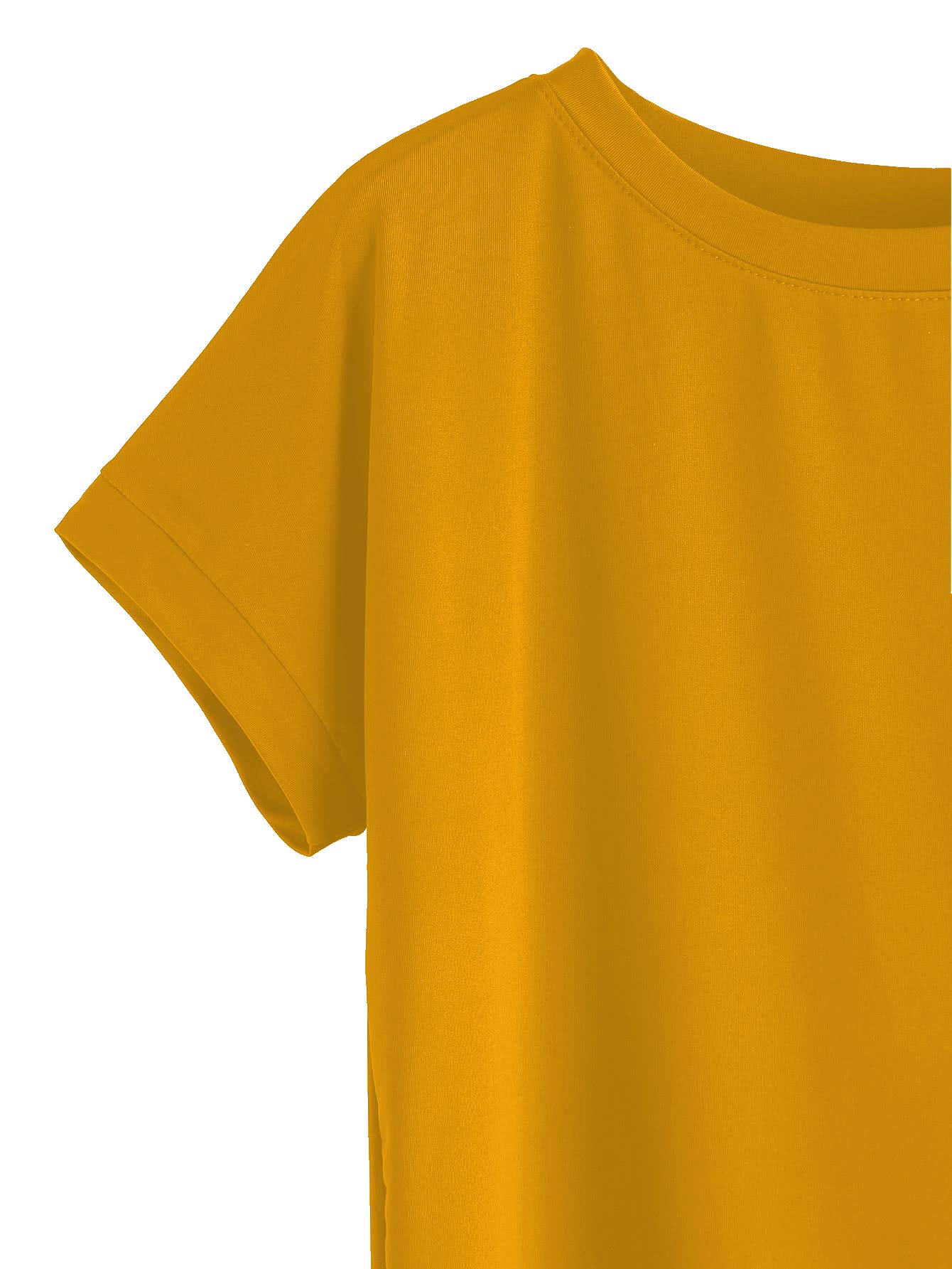 Fabricorn Women's Solid Regular Fit T-Shirt (GT01_UpDown4_P_Mustard Yellow - Image 4 thumbnail