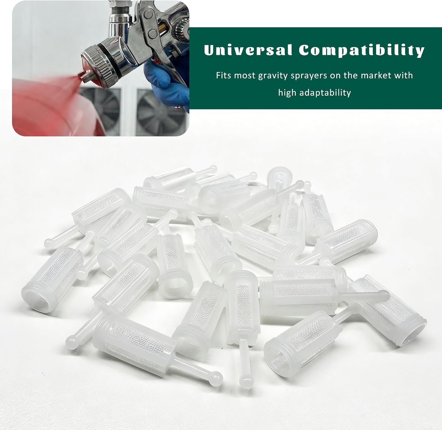24 PCS HVLP Gravity Spray Gun Filters, 100 Micron HVLP Spray Gun Paint Strainers with Fine Mesh, Disposable Paint Filter Fits Most Gravity Feed Sprayer, Car Accessories image 5