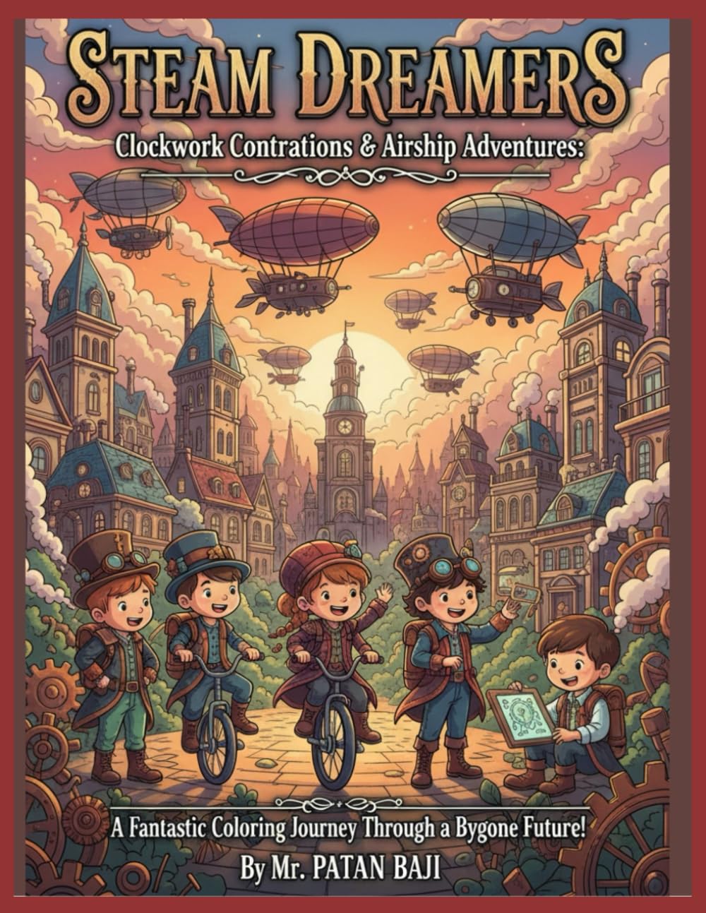 Steam Dreamers: Clockwork Contraptions & Airship Adventures!: A Fantastic Coloring Journey Through a Bygone Future!