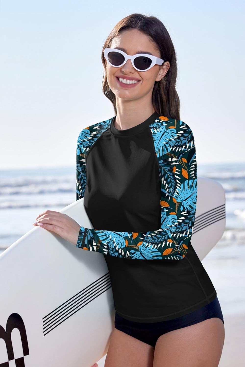 BesserBay Women Long Sleeve Sun Protection UV Rashguard Swim Shirt - Image 2