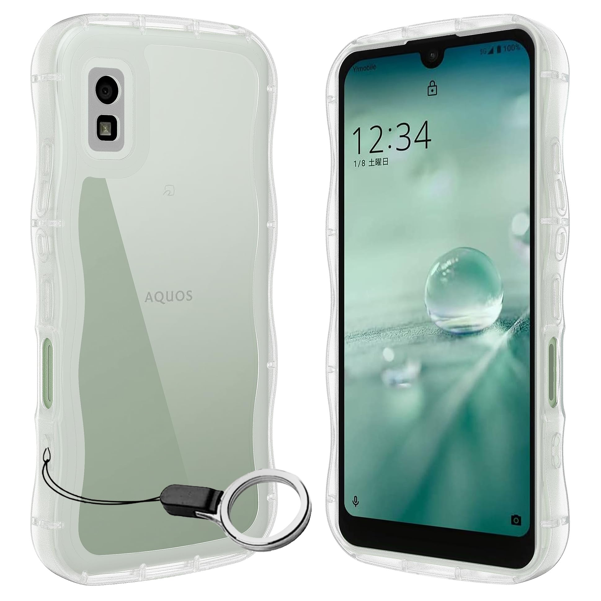 Amazon.co.jp: AQUOS Wish/Wish2用ケースクリア リング付き アクオス