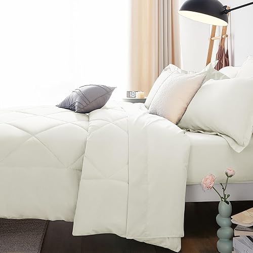 Miniatura 230 de CozyLux Juego de edredón de tamaño Queen, rojo burdeos, toda la ropa de cama en una sola bolsa, 7 piezas: edredón, fundas de almohada y de almohada