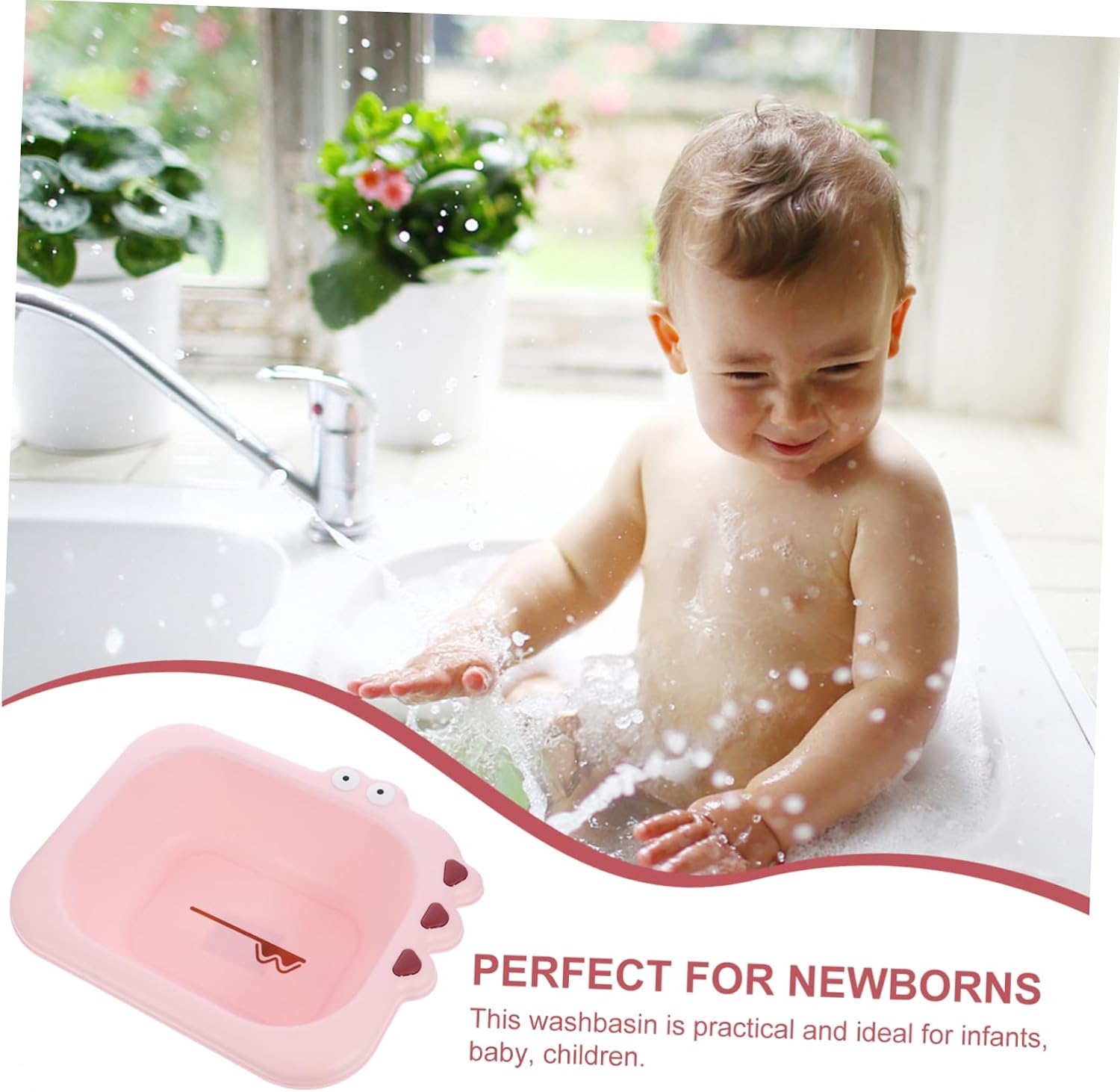 Portable Wash Basin with Smooth Rounded Edges Spacious Cartoon Design for Newborns and Easy to Clean and Carry Household Washing Sink