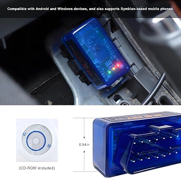 2 PCS ELM327 OBDII Car Auto Diagnostic Scanner, Professional Auto Bluetooth Scan Tool Failure Detector, Mini Wireless Engine Fault Code Reader Diagnostic Tool for Most OBDII Vehicles