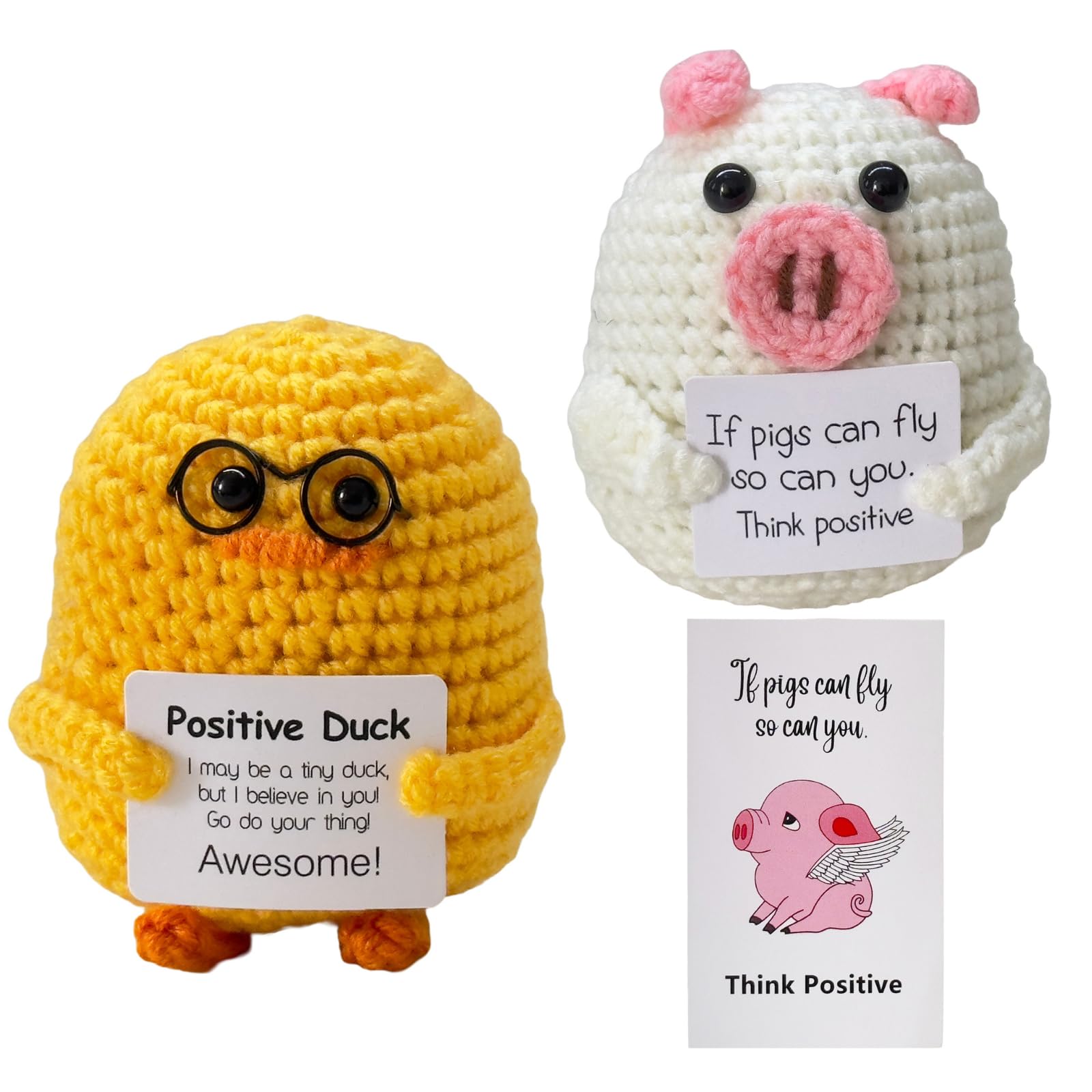 jvehgud 2pcs Handmade Crochet Animal Plush, Funny Emotional Support Pickle, Cute Home Decor, Desk Decor, Stress Relief Companion, for Women, Girls,