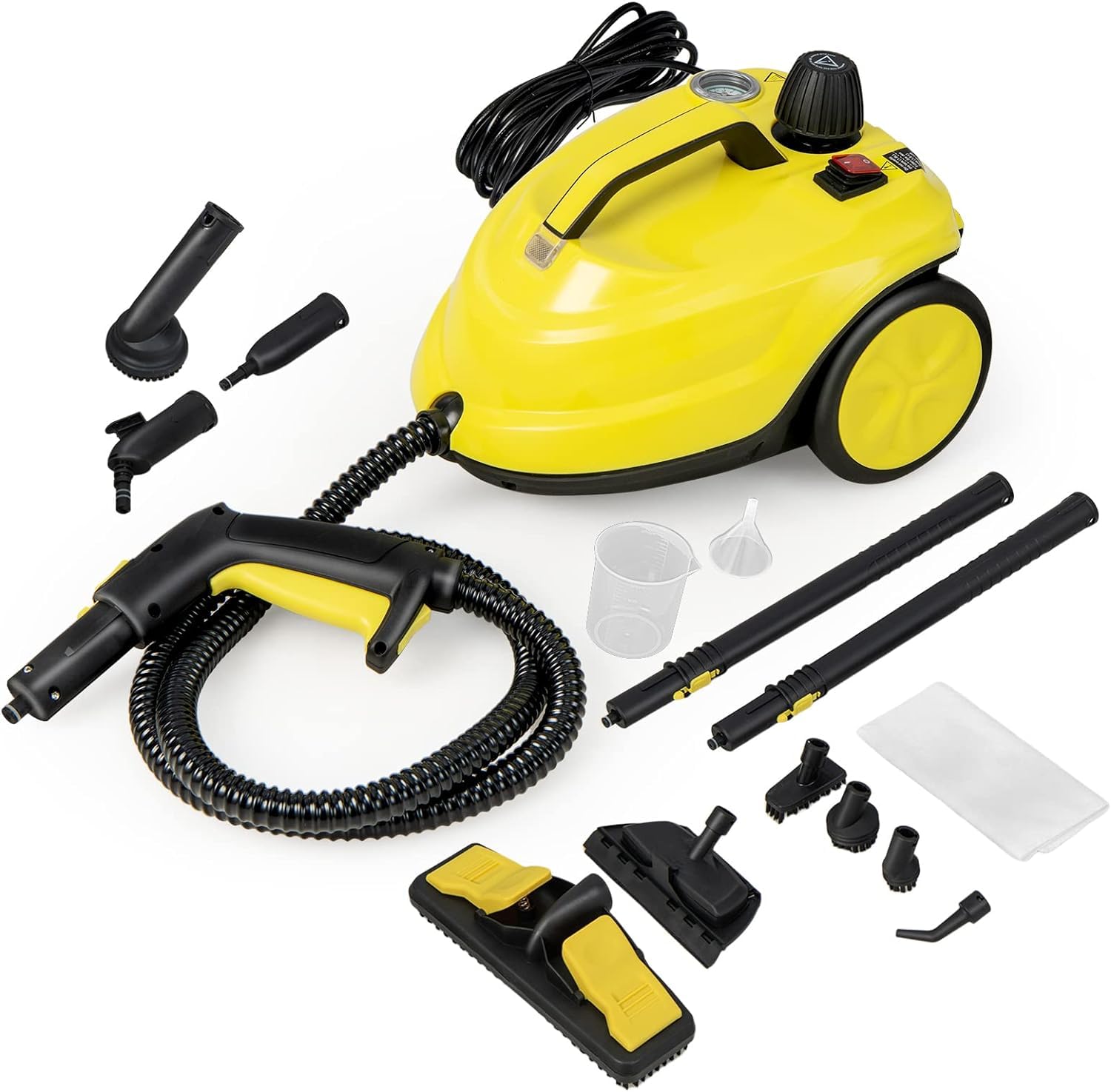 RELAX4LIFE Limpiador a vapor 2000 W, presión de vapor: 5 bar, potencia de superficie: 108 m², depósito: 1,8 L, tiempo de calentamiento: 8 min, Steam Cleaner con kit de limpieza de suelos y boquillas