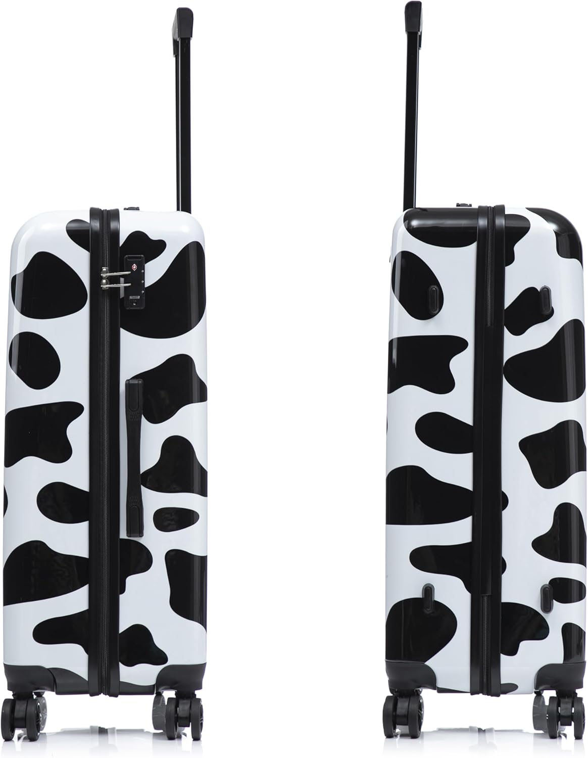 InUSA Cow Print Luggage with Spinner Wheels | Durable Lightweight Hardside Suitcase | Travel Bag with Handle and Trolley | (20in, 24in, 28in) 3 Piece Set