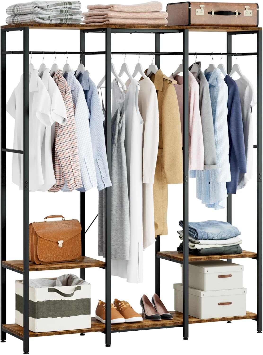 NUMENN Free Standing Closet Organizer, Heavy Duty Clothes