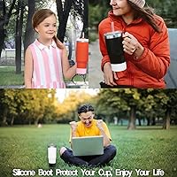 Vista 7 de Stanley - Paquete de 2 botas de silicona para vaso Stanley 40 de 30 oz Quencher Adventure, IceFlow 30 de 20 onzas, protector de copa Stanley