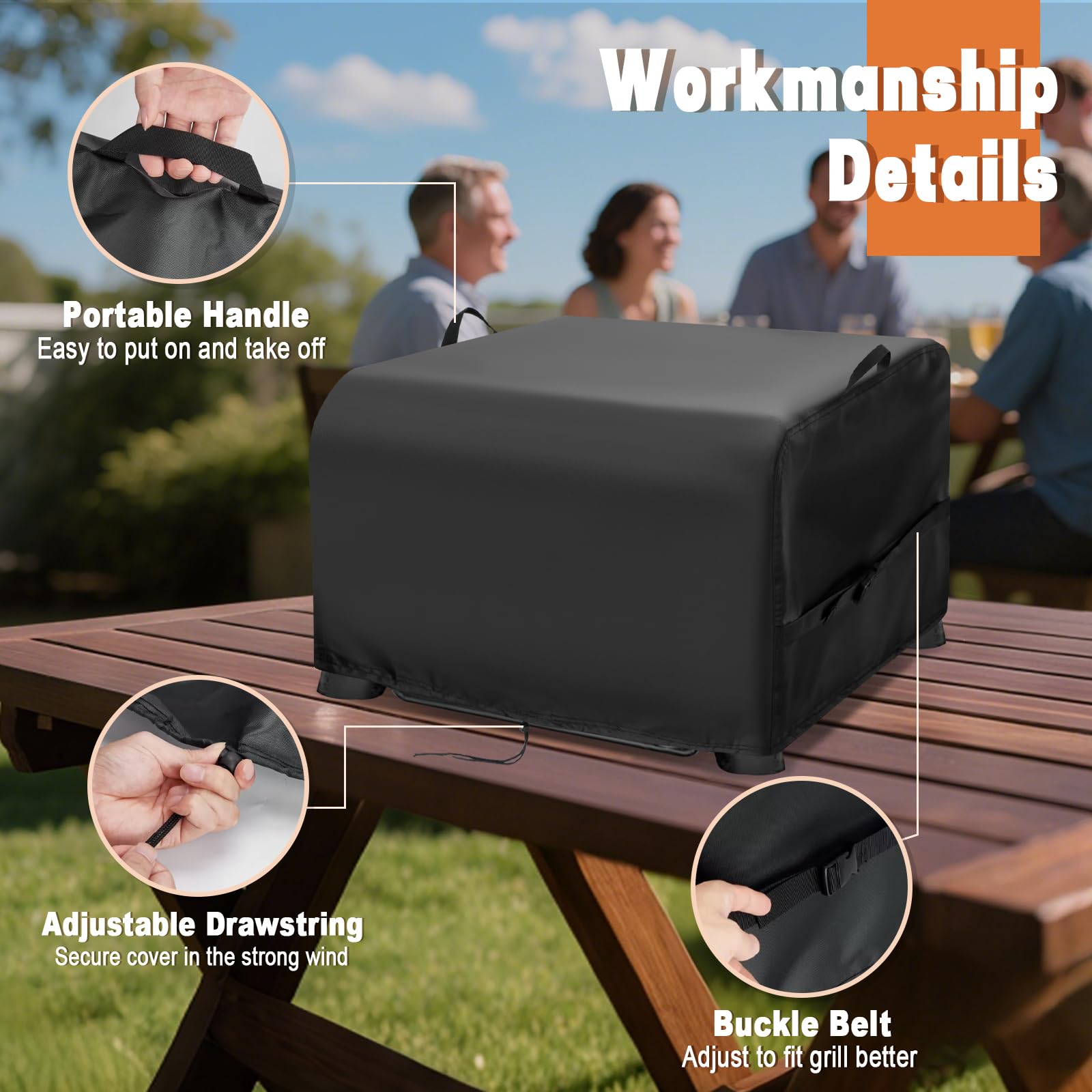 Funda impermeable para barbacoa Ninja Artisan Electric Grill - Protector de horno de pizza al aire libre, 53 x 43 x 31 cm, resistente a la intemperie, al polvo, para todas las estaciones