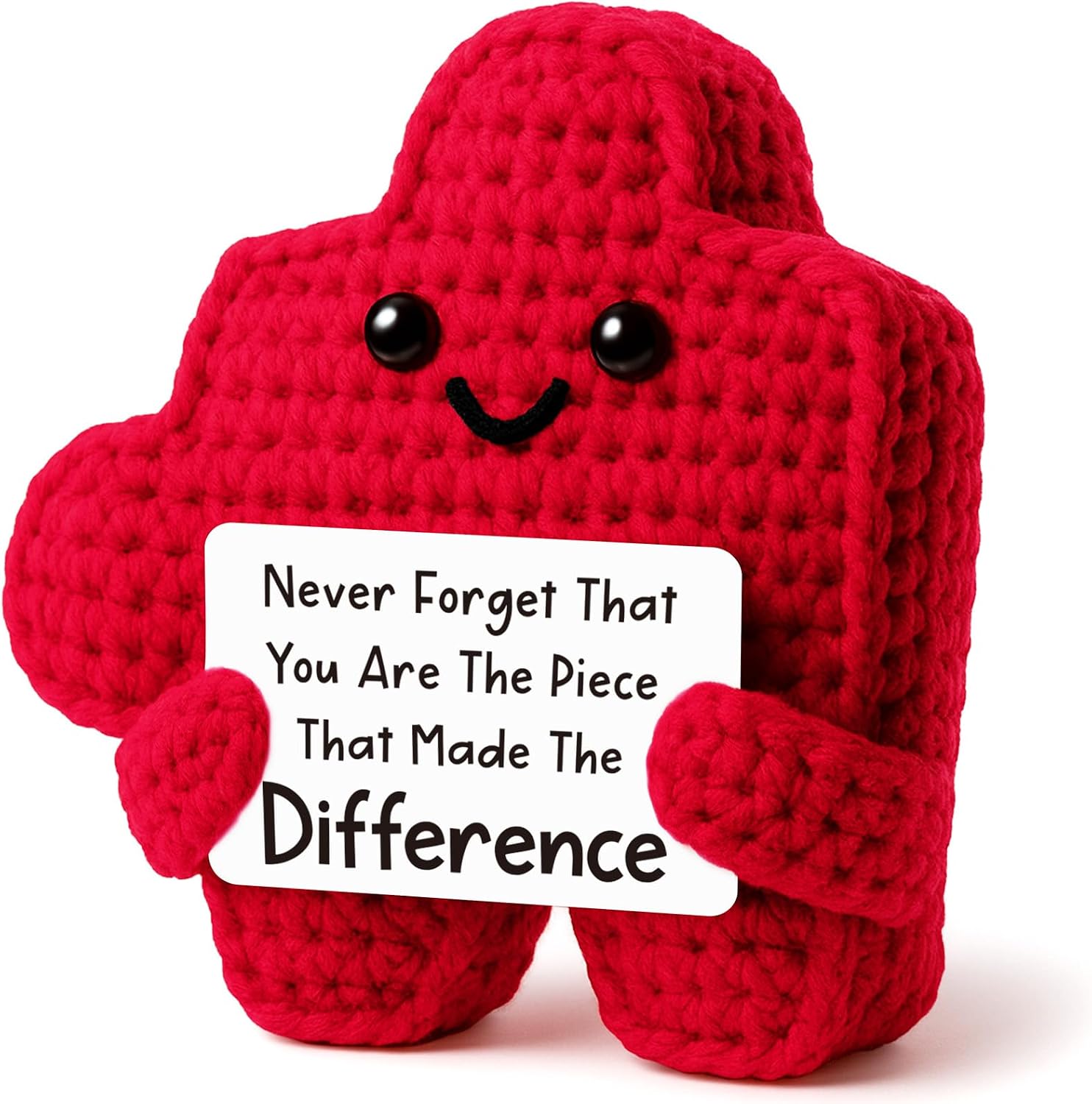 Inspirational Gifts for Coworkers, Handmade Crochet Puzzle Piece, Thank You Appreciation Presents for Teacher Therapist Boss Nurse Friends, You Make A Difference Sentimental Friendship Gift
