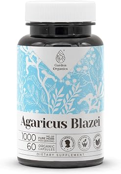 Agaricus Blazei 60 Capsules | Herbal Dietary Supplements | Made with Vegetable Capsules and Agaricus Blazei Dried Mushroom 60 Count