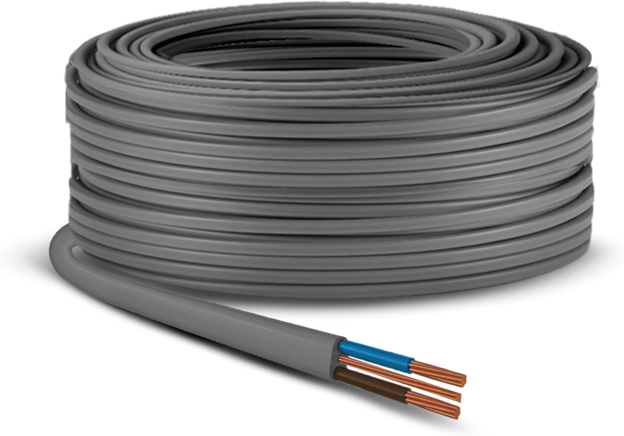 PRIMES DIY 4MM Twin And Earth Cable 6242Y BASEC Approved Electrical Mains Socket Ring Wire, 1 Meter