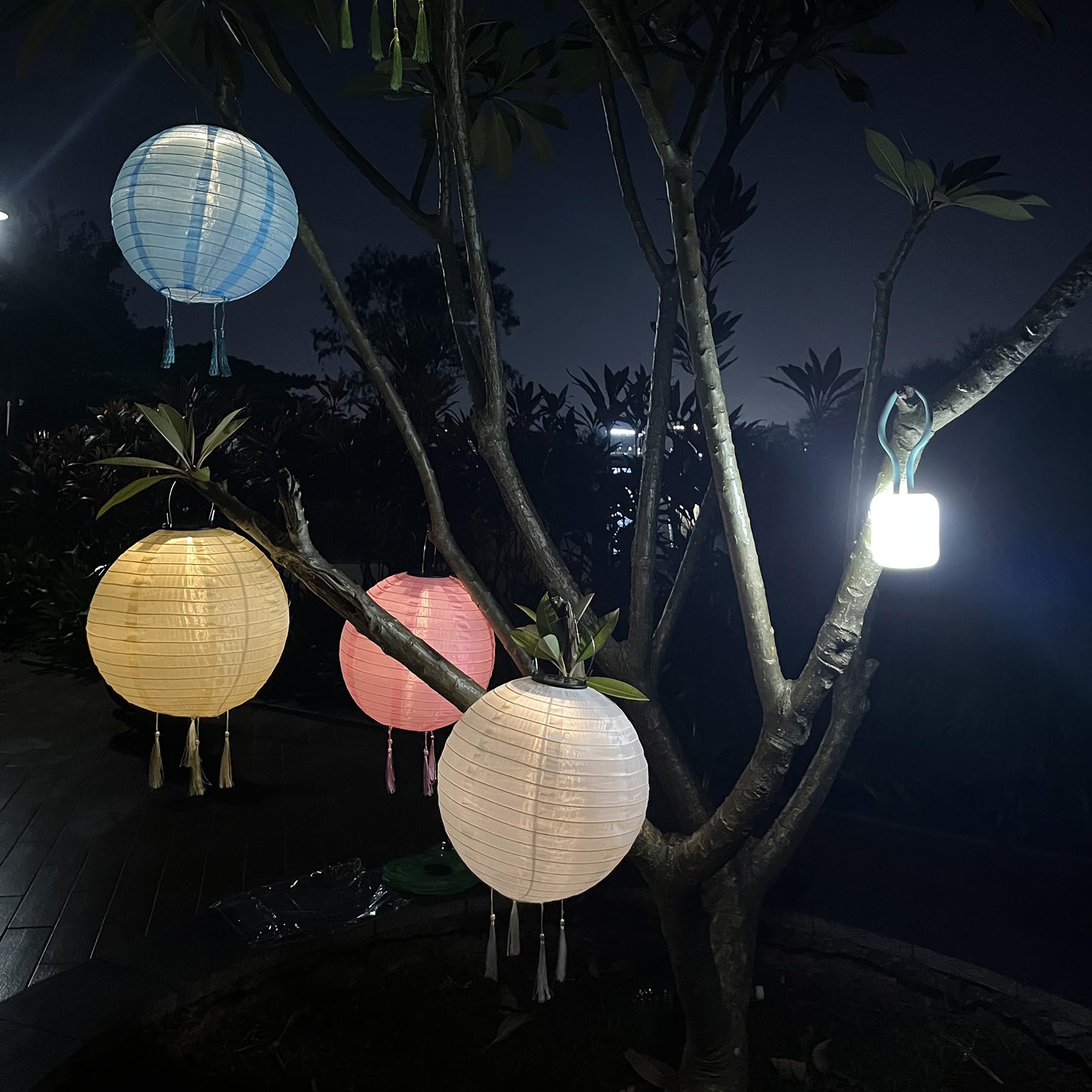 himmel Solar Lanterns, Outdoor Weatherproof, 3 Pieces, Solar LED Lantern, Waterproof Nylon Hanging Garden Lantern, 30 cm - Image 3