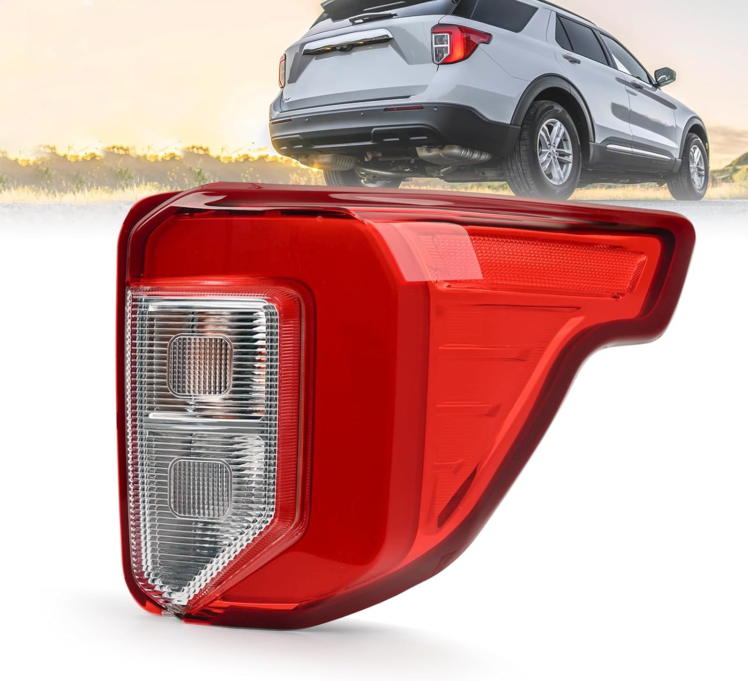 Tail Light Assembly Compatible with 2020 2021 2022 2023 Ford Explore Rear Brake Lamp, Replaces# LB5Z13404F FO2801275(Right Passenger Side)